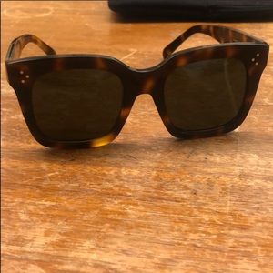 CELINE! Tilda Tortoise Shell Square Sunglasses